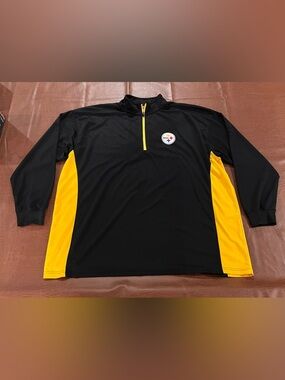 Pittsburgh Steelers Men’s 1/4 Zip Pullover Activewear Sweater - Size 5XLT